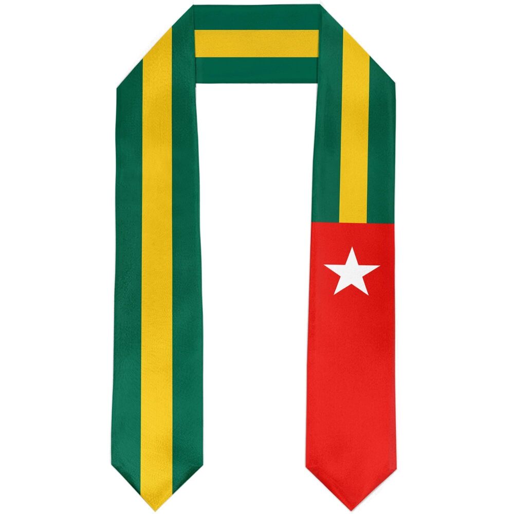 8836 Togo Flag Graduation Stole Satin Sash Scarf for Study Aboard